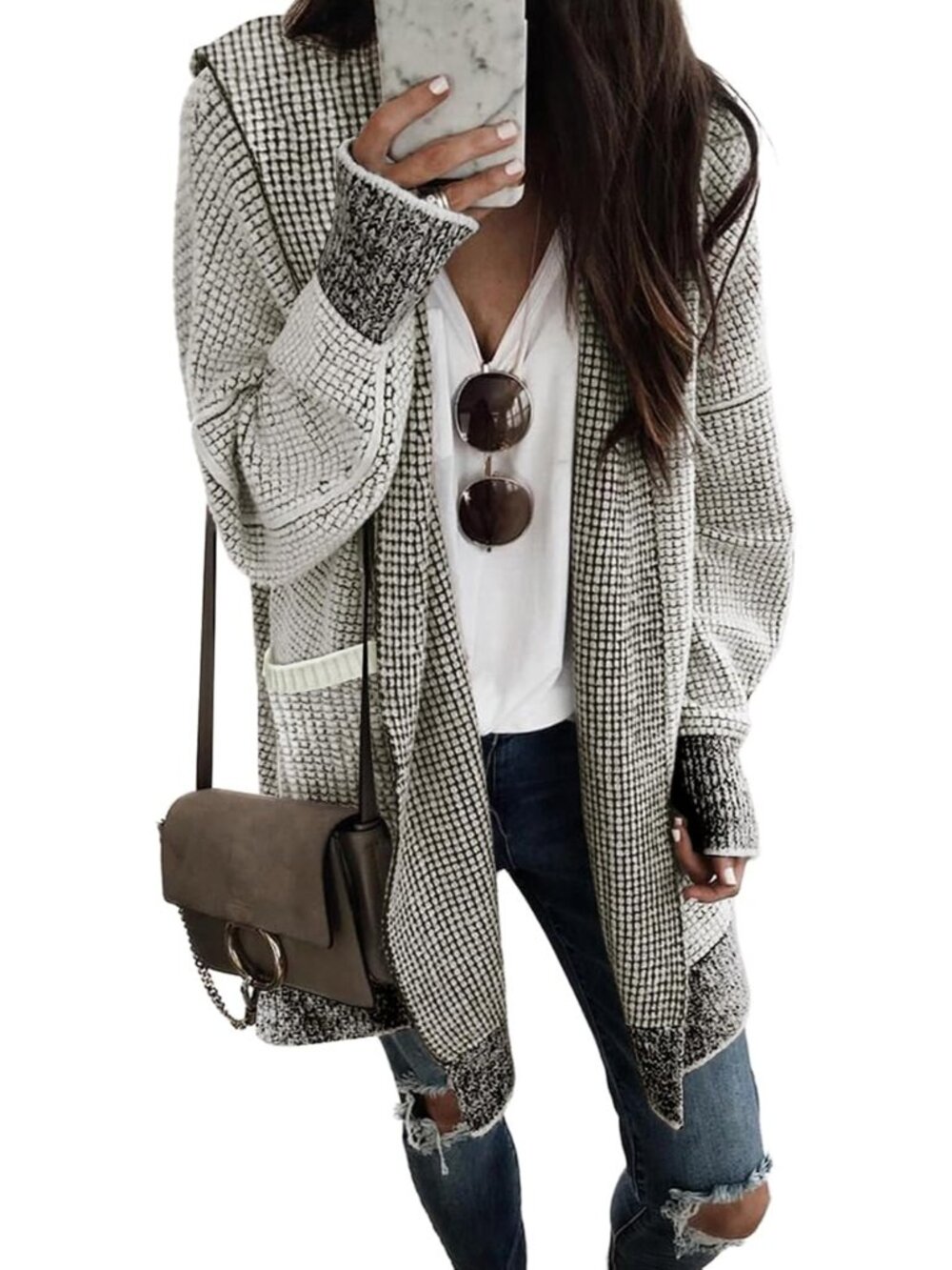 Trendy Women's Oversized Hooded Cardigan for Fall & Winter